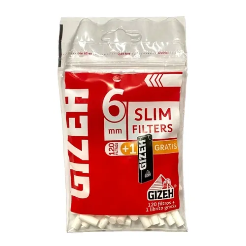 GIZEH FILTROS SLIM 6MM + PAPEL BLACK