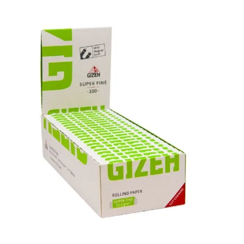 GIZEH SUPER FINE MAGNET X 100 LEAVES - GREEN 70MM