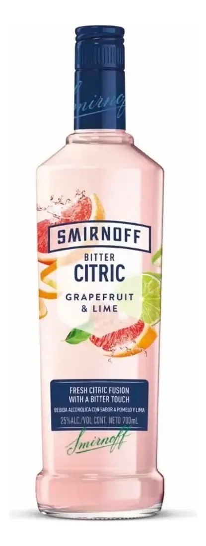 SMIRNOFF BITTER CITRIC NARANJA RUBI Y LIMA 700 CC